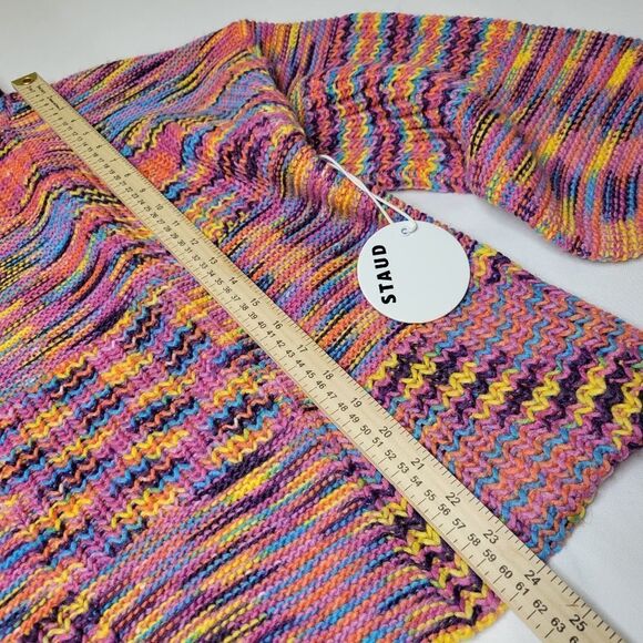 $295 NEW STAUD BENNY SUNSET PINK PURPLE ORANGE TURTLENECK SWEATER M MEDIUM NWT - Picture 2 of 11